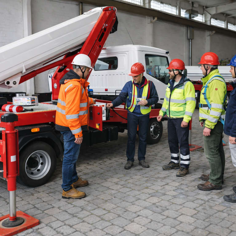 Praxis Schulung Hubarbeitsbühne Arbeiten in der Höhe Sicherheitstraining